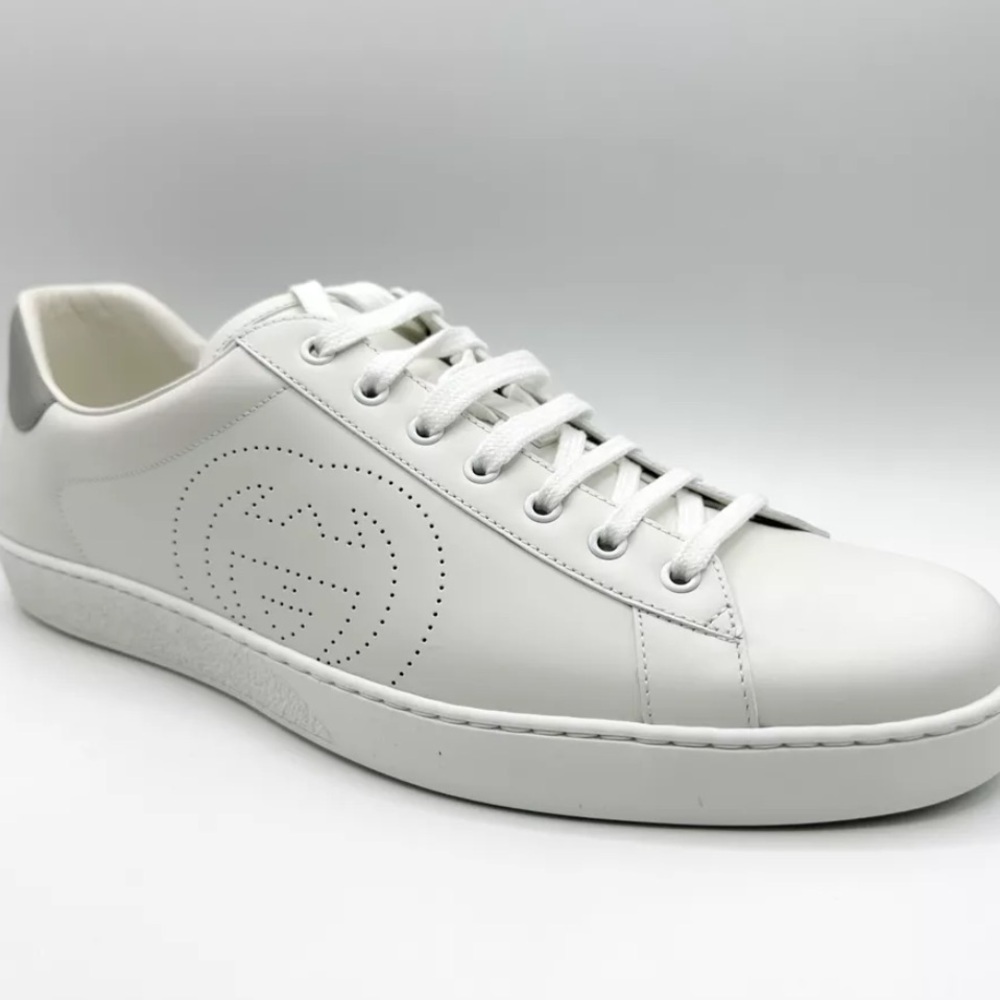 Gucci mens Ace White Leather Sneakers - Picture 12 of 12